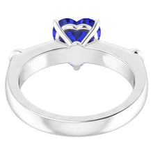 Natural Sapphire Ring 3.50ct - White Gold 14K