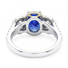 Natural Sapphire Ring 3.50ct - White Gold 14K