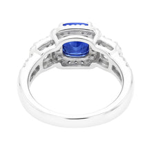 Natural Sapphire Ring 3.50ct - White Gold 14K