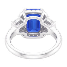 Natural Sapphire Ring 3.50ct - White Gold 14K