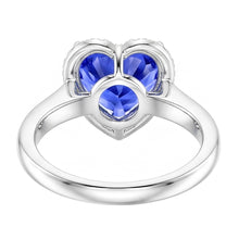 Natural Sapphire Ring 3.50ct - White Gold 14K
