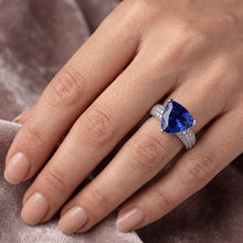 Natural Sapphire Ring 3.50ct - White Gold 14K