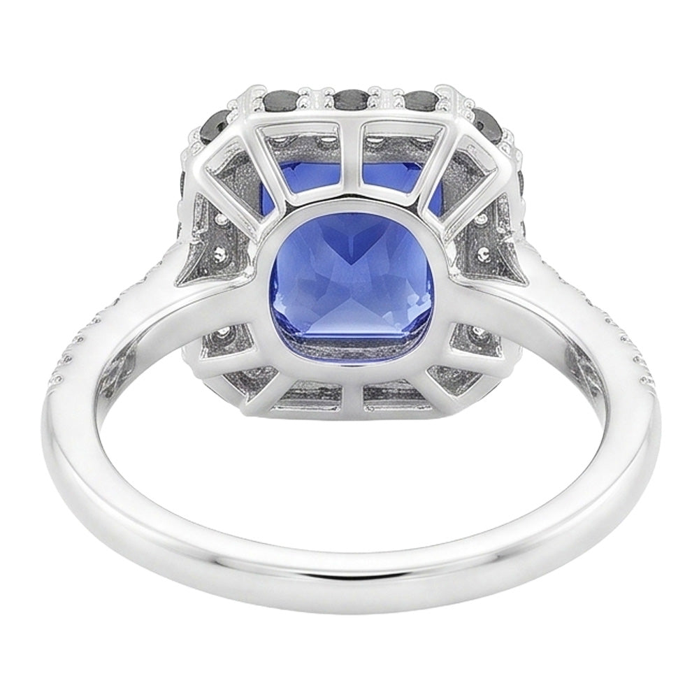 Natural Sapphire Ring 3.50ct - White Gold 14K