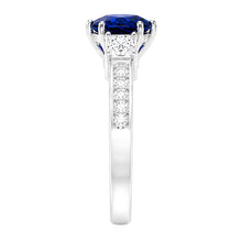 Natural Sapphire Ring 3.50ct - White Gold 14K