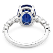 Natural Sapphire Ring 3.50ct - White Gold 14K