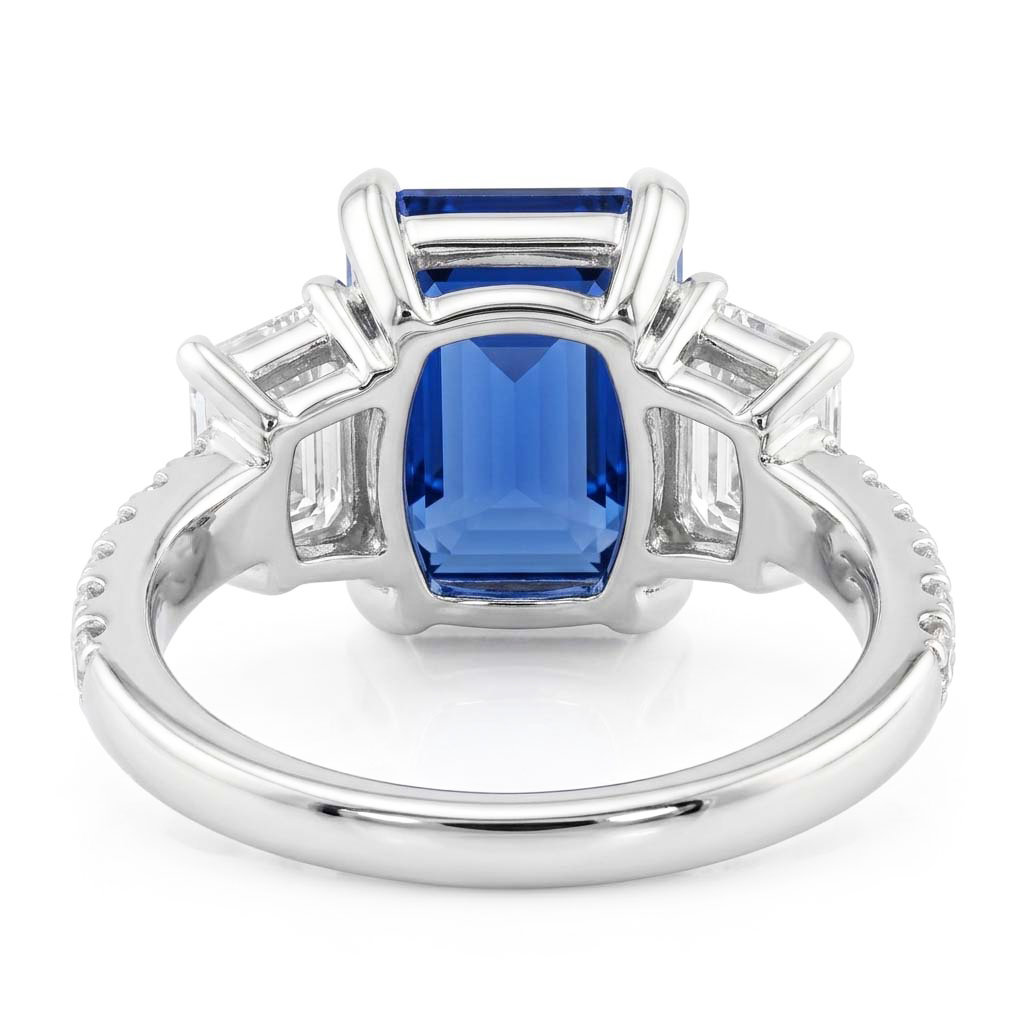 Natural Sapphire Ring 3.50ct - White Gold 14K