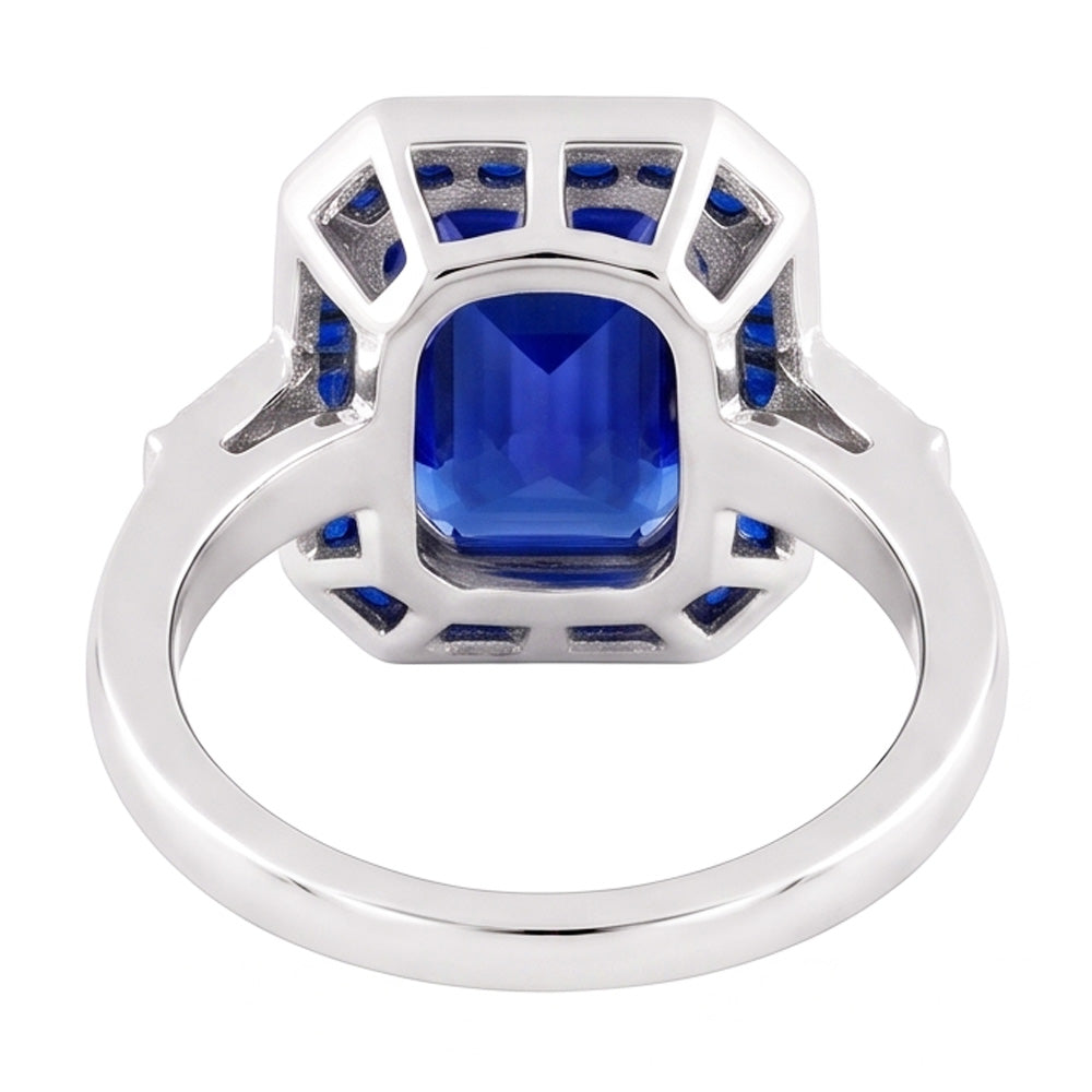 Natural Sapphire Ring 3.50ct - White Gold 14K