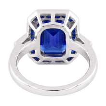 Natural Sapphire Ring 3.50ct - White Gold 14K
