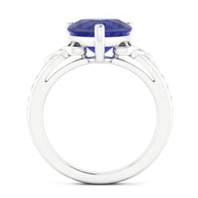 Natural Sapphire Ring 3.50ct - White Gold 14K