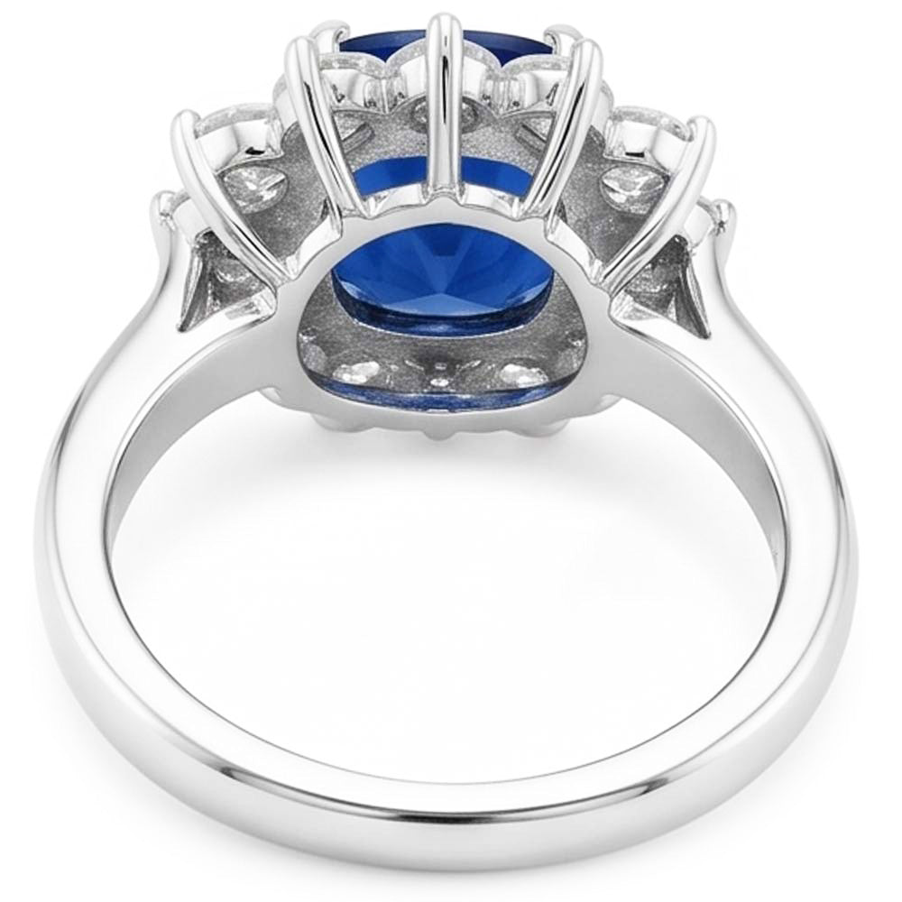 Natural Sapphire Ring 3.50ct - White Gold 14K
