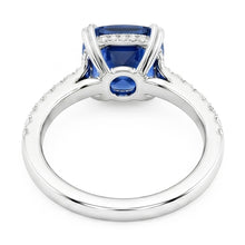 Natural Sapphire Ring 3.50ct - White Gold 14K
