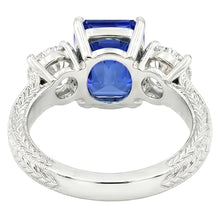 Natural Sapphire Ring 3.50ct - White Gold 14K