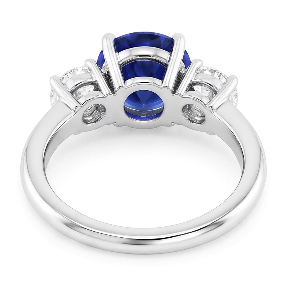 Natural Sapphire Ring 3.50ct - White Gold 14K