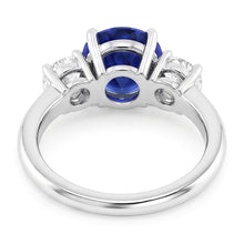 Natural Sapphire Ring 3.50ct - White Gold 14K