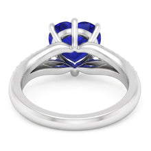 Natural Sapphire Ring 3.50ct - White Gold 14K