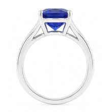 Natural Sapphire Ring 3.50ct - White Gold 14K