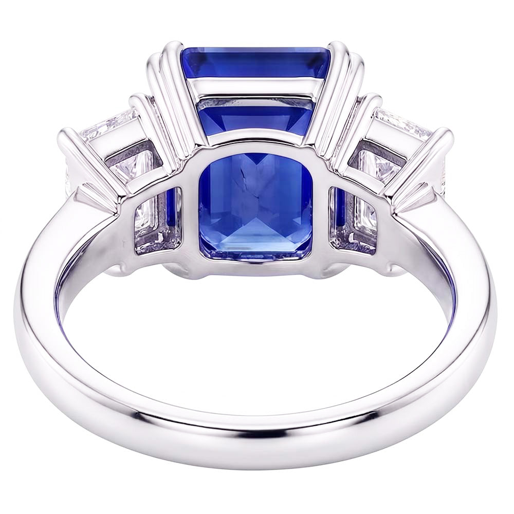 Natural Sapphire Ring 3.50ct - White Gold 14K