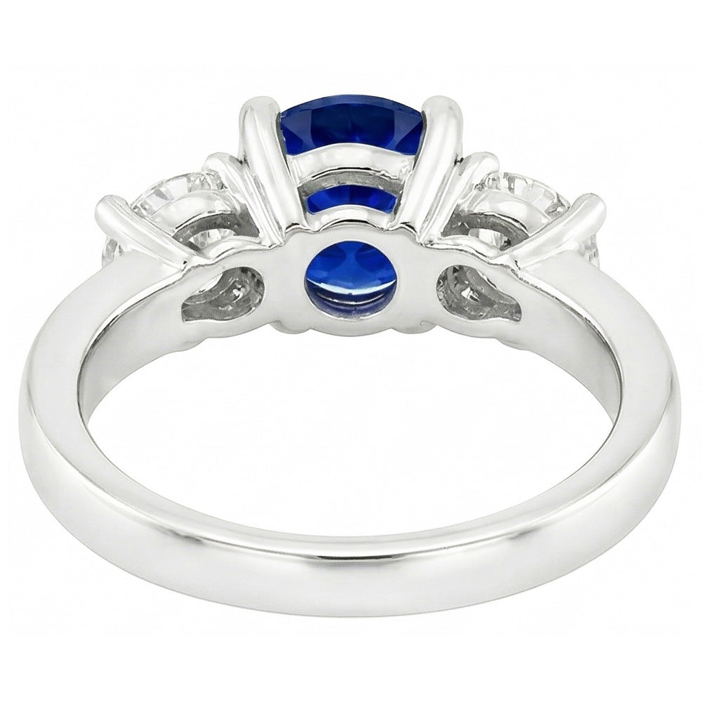 Natural Sapphire Ring 3.50ct - White Gold 14K