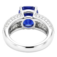 Natural Sapphire Ring 3.50ct - White Gold 14K