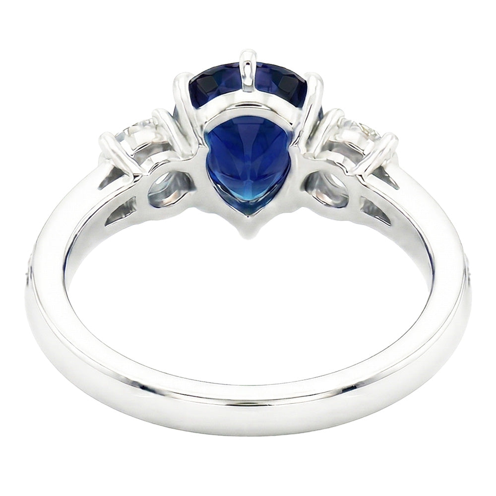 Natural Sapphire Ring 3.50ct - White Gold 14K