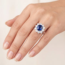 Natural Sapphire Ring 3.50ct - White Gold 14K