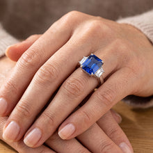 Natural Sapphire Ring 3.50ct - White Gold 14K
