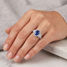 Natural Sapphire Ring 3.50ct - White Gold 14K