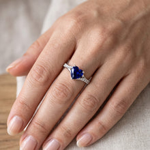 Natural Sapphire Ring 3.50ct - White Gold 14K