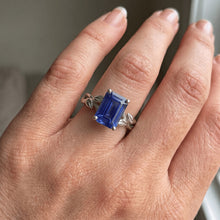 Natural Sapphire Ring 3.50ct - White Gold 14K
