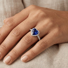 Natural Sapphire Ring 3.50ct - White Gold 14K