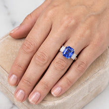 Natural Sapphire Ring 3.50ct - White Gold 14K