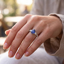 Natural Sapphire Ring 3.50ct - White Gold 14K