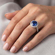 Sapphire Ring GIA CERTIFIED 3.44ct - White Gold 14K