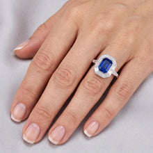 Natural Sapphire Ring 3.50ct - White Gold 14K