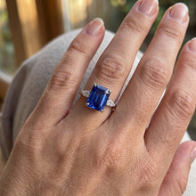 Natural Sapphire Ring 3.50ct - White Gold 14K