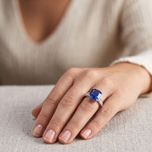 Natural Sapphire Ring 3.50ct - White Gold 14K