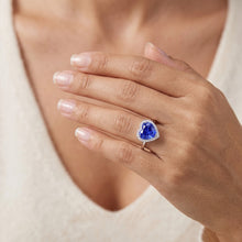 Natural Sapphire Ring 3.50ct - White Gold 14K