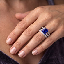Natural Sapphire Ring 3.50ct - White Gold 14K