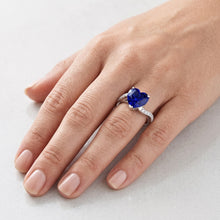Natural Sapphire Ring 3.50ct - White Gold 14K