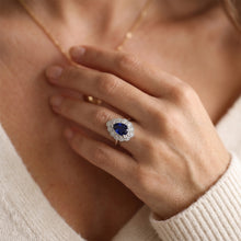 Natural Sapphire Ring 3.50ct - White Gold 14K