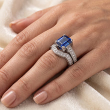 Natural Sapphire Ring 3.50ct - White Gold 14K