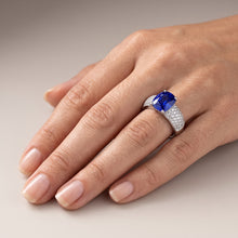 Natural Sapphire Ring 3.50ct - White Gold 14K