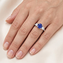 Natural Sapphire Ring 3.50ct - White Gold 14K