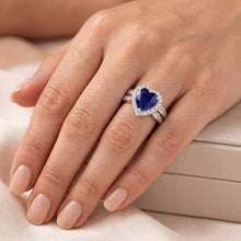 Natural Sapphire Ring 3.50ct - White Gold 14K