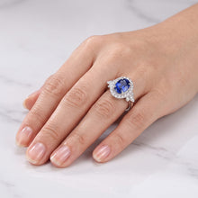Natural Sapphire Ring 3.50ct - White Gold 14K