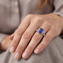 Natural Sapphire Ring 3.50ct - White Gold 14K