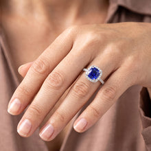 Natural Sapphire Ring 3.50ct - White Gold 14K
