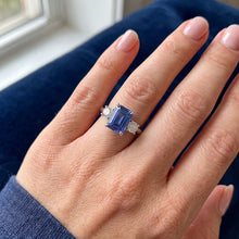 Natural Sapphire Ring 3.50ct - White Gold 14K
