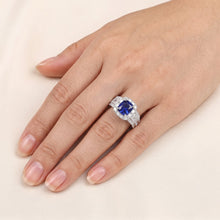 Natural Sapphire Ring 3.50ct - White Gold 14K