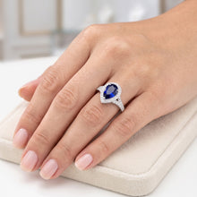 Natural Sapphire Ring 3.50ct - White Gold 14K